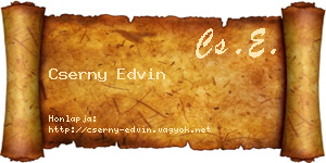 Cserny Edvin névjegykártya